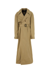Balenciaga Waist Belted Trench With Detachable Fabric Belt