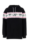 Chiara Ferragni Black Eyelike-embossed Cotton Hoodie