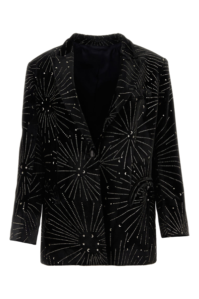 BLAZÉ MILANO BLAZE EMBELLISHED VELVET TOMBOY BLAZER