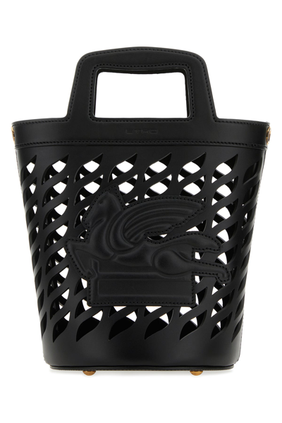 ETRO ETRO BLACK LEATHER COFFA BUCKET BAG