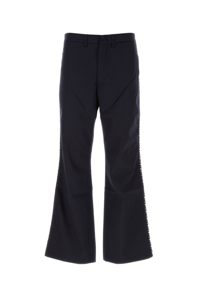 WALES BONNER PANTALONE IN COTONE BLU NOTTE UOMO
