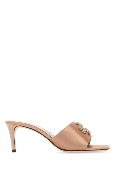 Tory Burch Eleanor Rhinestone 65mm Mules In Pink