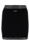 Miu Miu Stretch Mini Skirt With Ribbed Sequin Embellishment