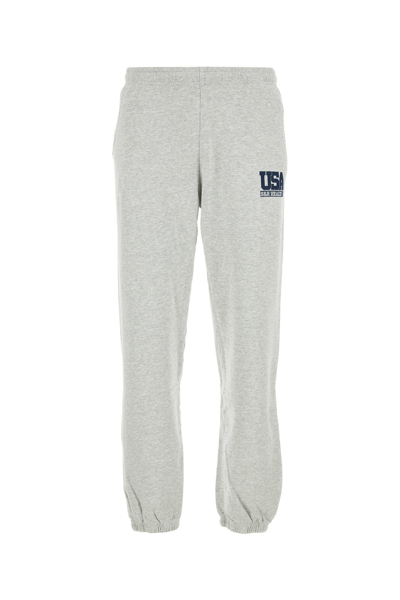 Sporty And Rich Cotton Joggers With Elasticized Waist And Cuffs In Grey