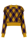 Burberry Ekd Check Knit Tassel-shoulder Crop Sweater
