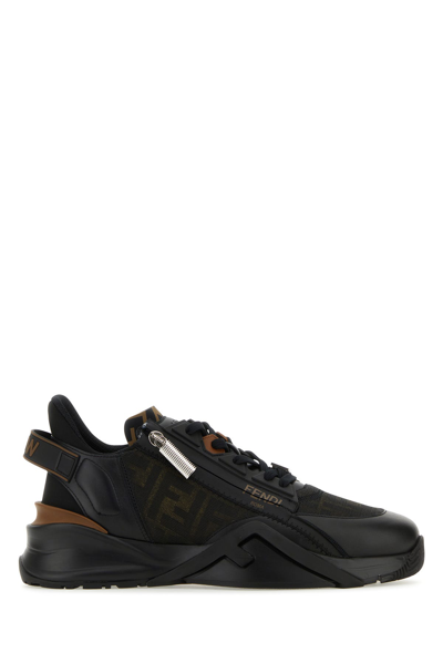 Fendi Flow Sneakers In Black,brown