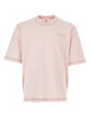 Ami Alexandre Mattiussi Embroidered Cotton T-shirt In Pink