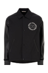 Valentino Track Jacket With Leather Sleeves And Patches