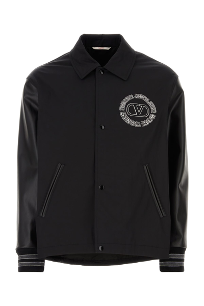 VALENTINO VALENTINO GARAVANI BLACK POLYESTER BLEND WINDBREAKER