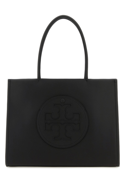 Tory Burch Black Faux Leather Ella Vio Tote Bag