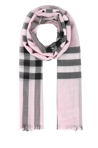 BURBERRY BURBERRY EMBROIDERED WOOL BLEND FOULARD