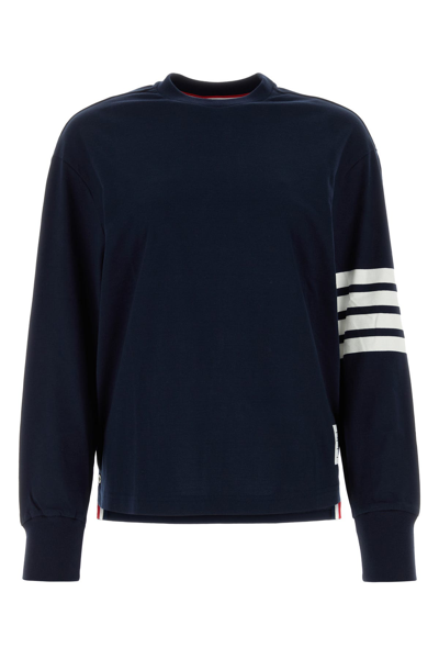 Thom Browne Long Sleeves Cotton T-shirt In Black