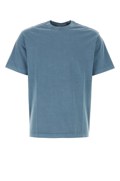 Carhartt Light Blue Organic Cotton T-shirt In Cyan