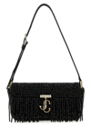 Jimmy Choo Avenue Mini Crystal Fringe Shoulder Bag In Black