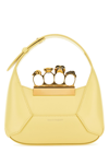 Alexander Mcqueen Mini Jewelled Leather Tote Bag In Yellow