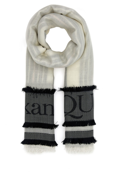 ALEXANDER MCQUEEN ALEXANDER MCQUEEN IVORY WOOL BLEND FOULARD