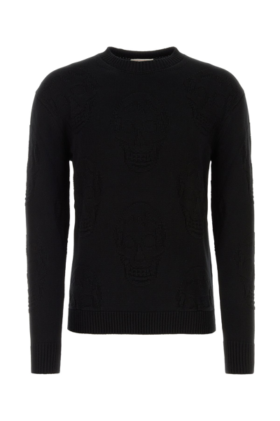 ALEXANDER MCQUEEN ALEXANDER MCQUEEN BLACK COTTON SWEATER