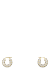 Amina Muaddi Jah Hoop Small White And Gold Crystal Earrings