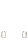 Amina Muaddi Metallic Charlotte Crystal Hoop Earrings
