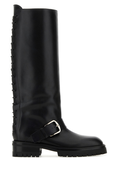 Ann Demeulemeester Ans Knee-high Leather Boots In Black