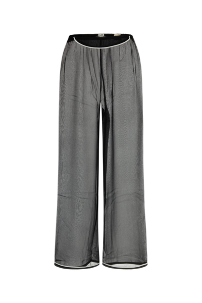 BODE PANTALONE DALLA GAMBA AMPIA IN SETA NERA  DONNA
