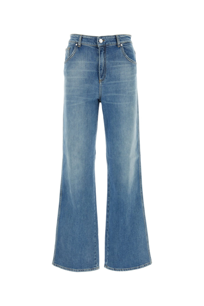 Blumarine Denim Wide Jeans In Blue