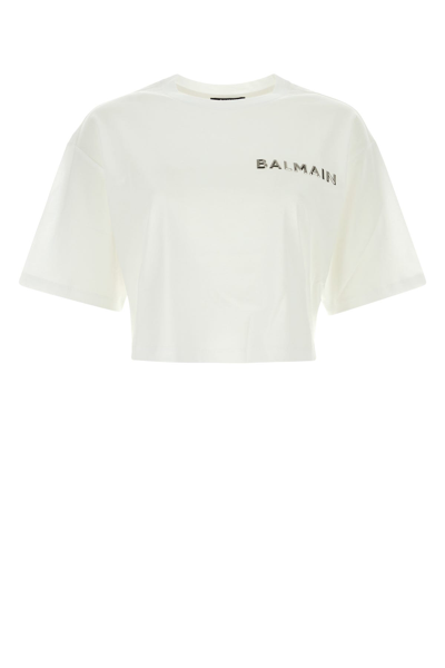 Balmain T-shirt-s Nd  Female In Gac Blanc Argent
