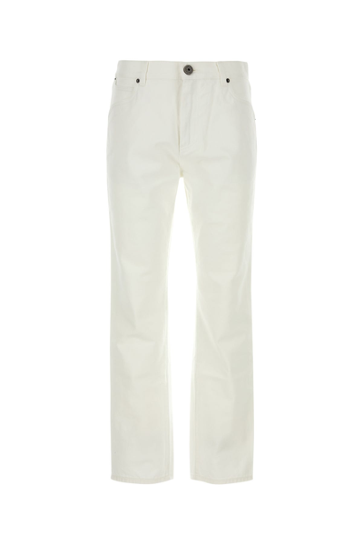 Balmain Regular Denim Trousers White Wash Clothing