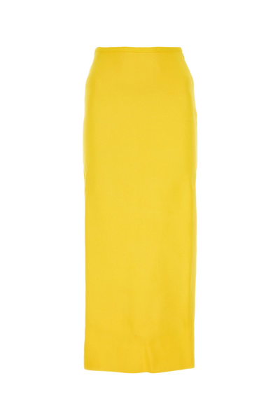 JIL SANDER JIL SANDER YELLOW VISCOSE BLEND SKIRT