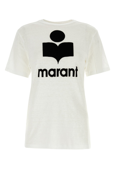 Isabel Marant Étoile Koldi Linen Logo T-shirt In White