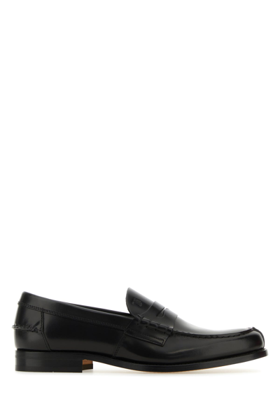 Tod's Polished Leather Penny Loafers With Round Toe In Black