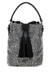 Miu Miu Silver Crystal-embellished Satin Bucket Bag