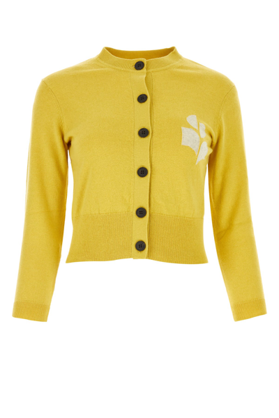 Isabel Marant Étoile Isabel Marant Etoile Woman Yellow Cotton Blend Newton Cardigan