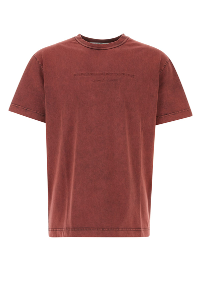 Alexander Wang Burgundy Embossed T-shirt In 644a Acid Apple