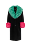 Gucci Black Contrast-trim Shearling-collar Coat