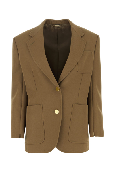 Gucci Horsebit-detailing Blazer In Brown