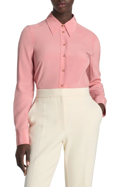 ST JOHN SILK CRÊPE DE CHINE BUTTON-UP SHIRT