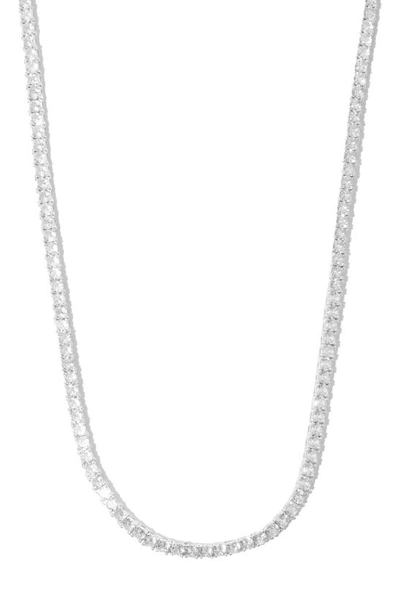 Miranda Frye Audrey Cubic Zirconia Tennis Necklace In Silver