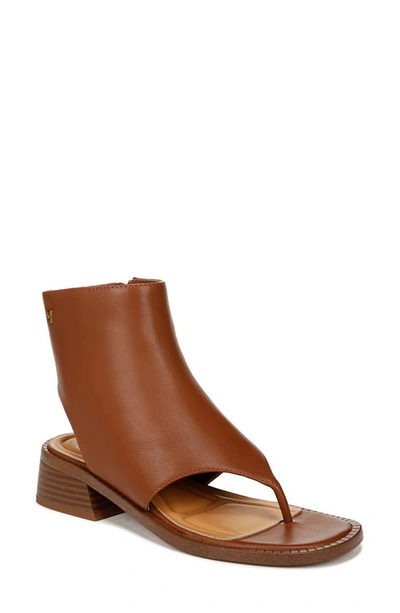 Sarto By Franco Sarto Skye Zip Cutaway Sandal Bootie In Brown