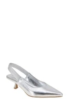 Bcbgeneration Kayla Pointed Toe Kitten Heel Pump In Silver