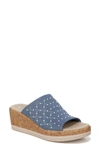 Bzees Royal Wedge Sandal In Blue Fabric