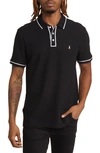 Original Penguin Earl Organic Cotton Mesh Polo In True Black