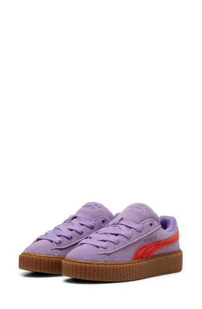 Puma Womens  X Fenty Creeper Phatty In Lavender/burnt Red