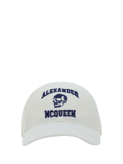 Alexander Mcqueen Hats E Hairbands In White/indigo