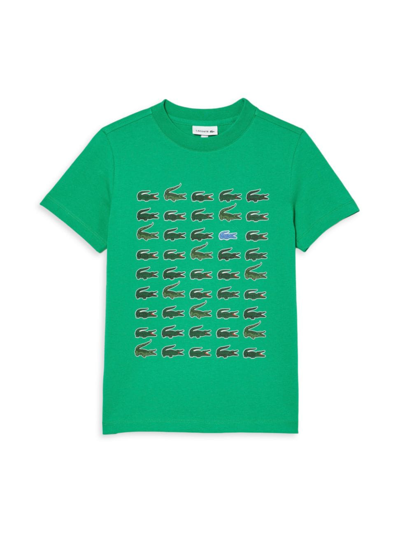 Lacoste Little Boy's & Boy's Croc Print T-shirt In Green