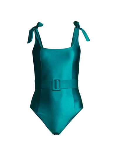 Beach Riot Sydney Belted One-piece Swimsuit In Midnight Teal
