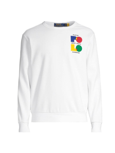 Polo Ralph Lauren Logo Fleece Sweatshirt In White