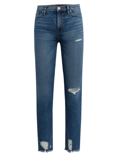 Hudson Nico Mid Rise Ankle Straight Leg Jeans In Seaglass In Blue