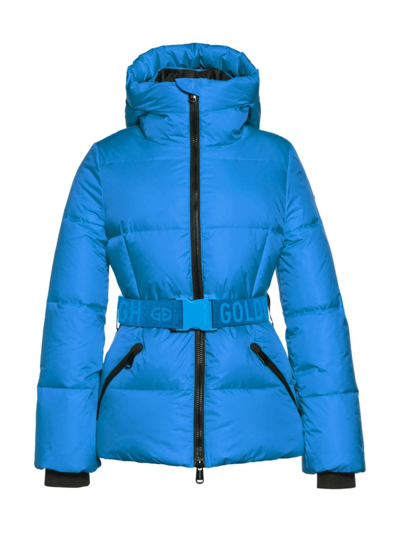 Goldbergh Women's Snowmass Belted Quilted Shell Ski Jacket In Electric Blue