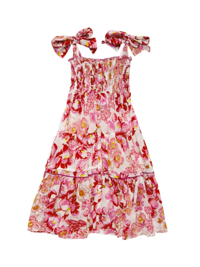Poupette St Barth Little Girl's & Girl's Triny Floral Tiered Sundress In Pink